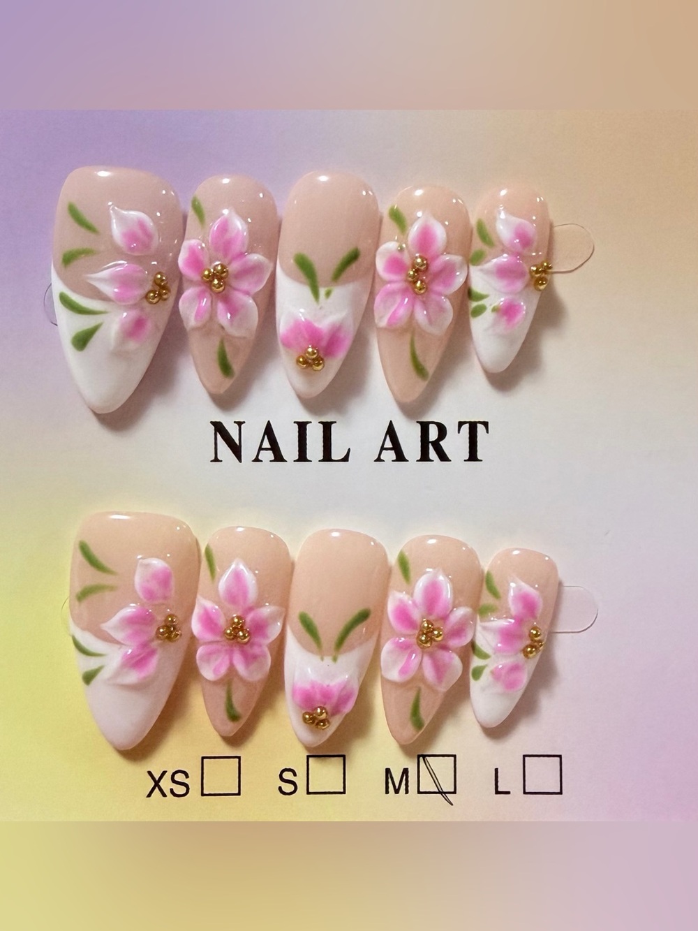 Nude Pink Floral Press-On Nail Set by